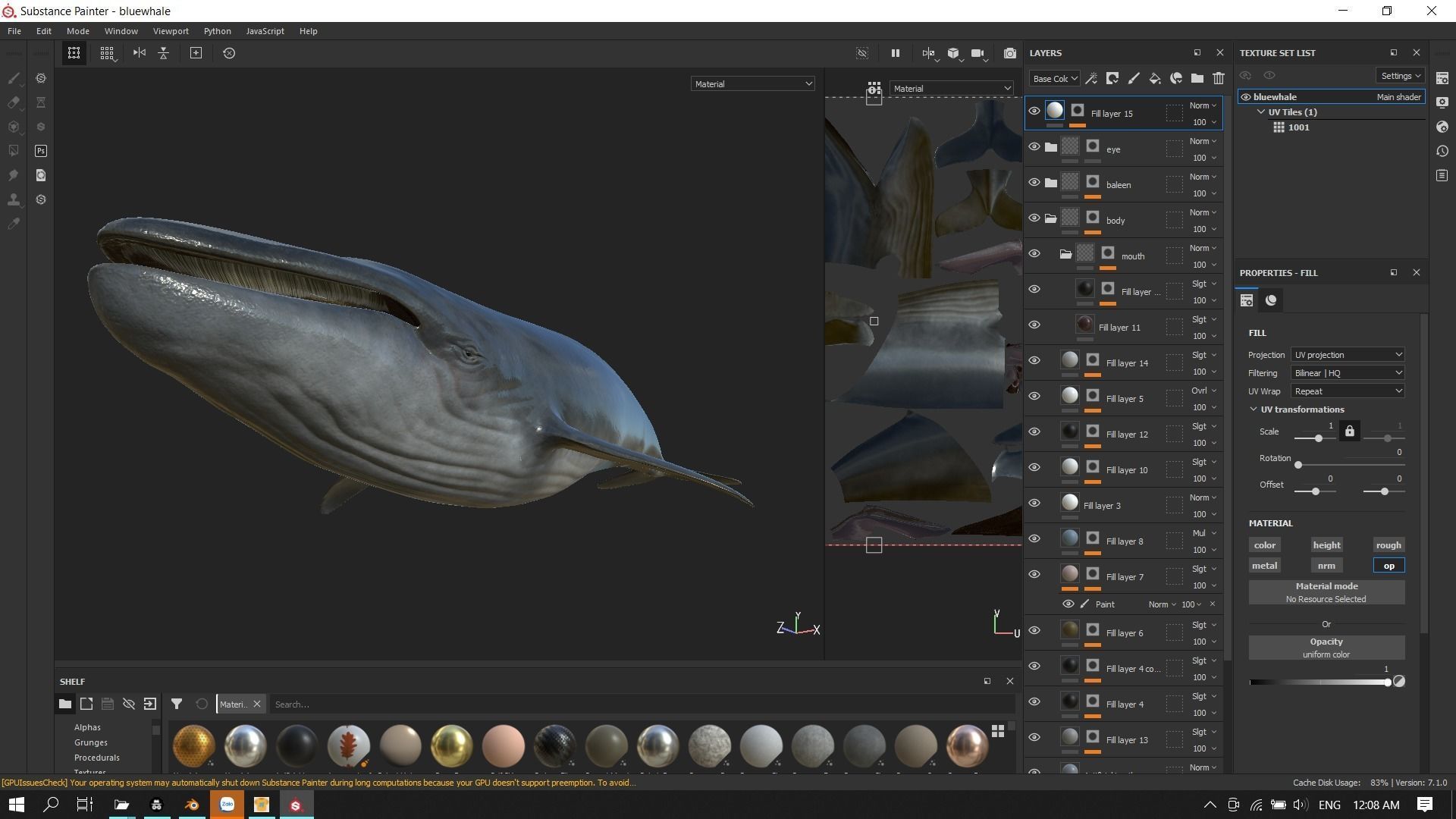 Blue whale Low-poly 3D model_23