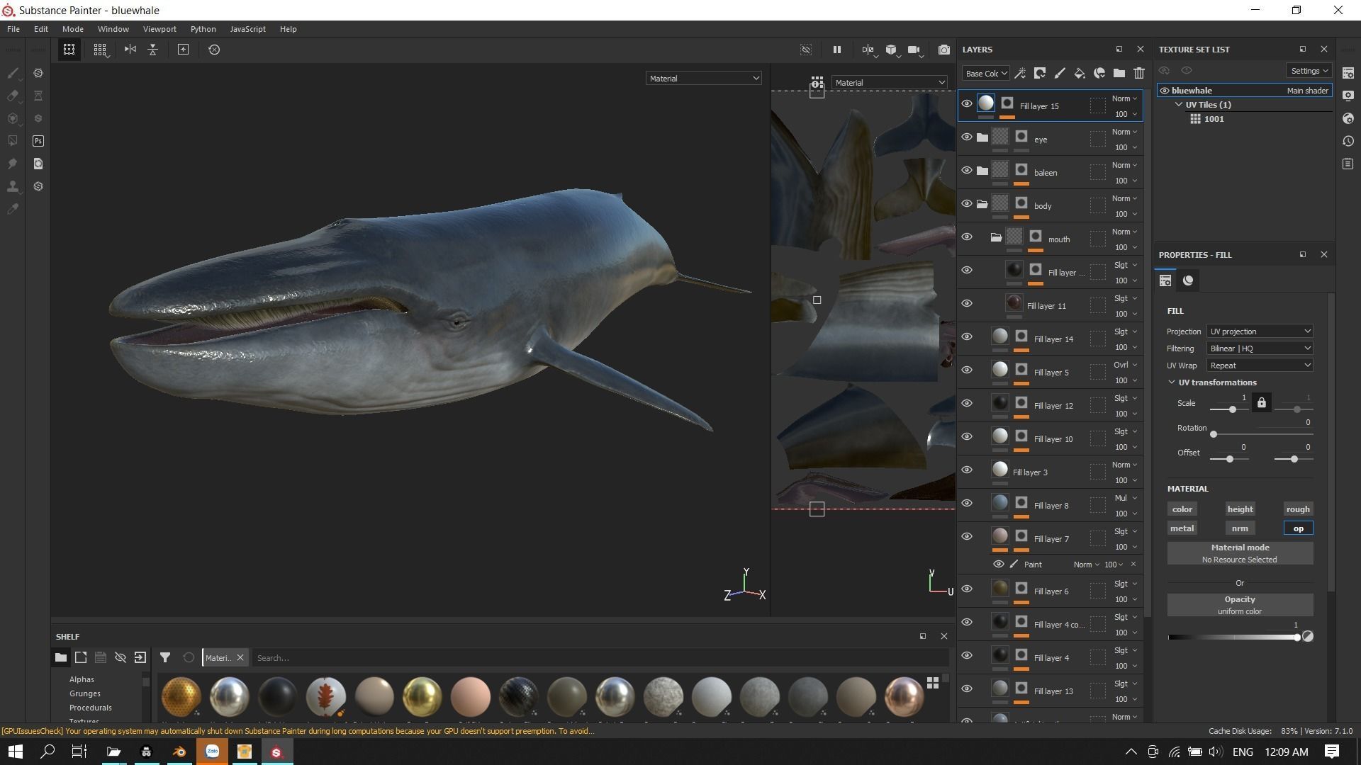 Blue whale Low-poly 3D model_26