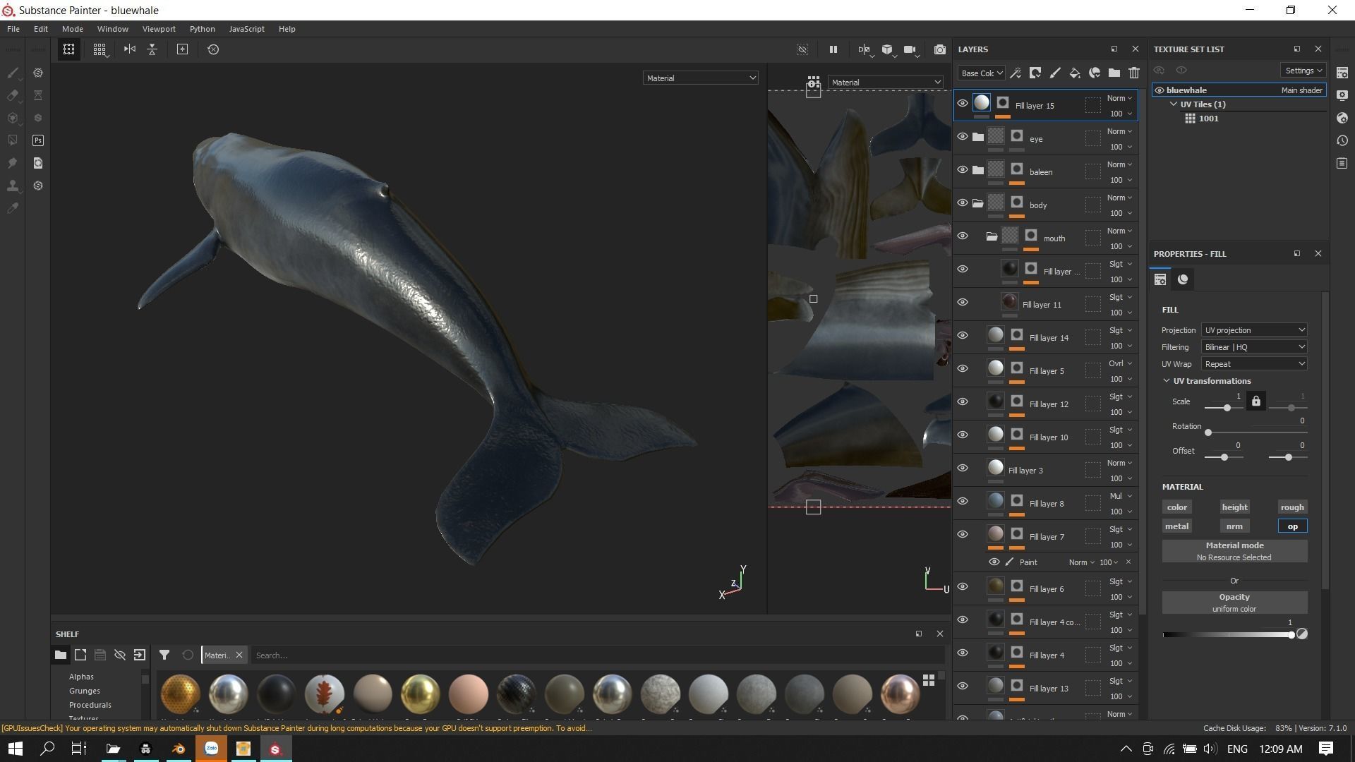 Blue whale Low-poly 3D model_25