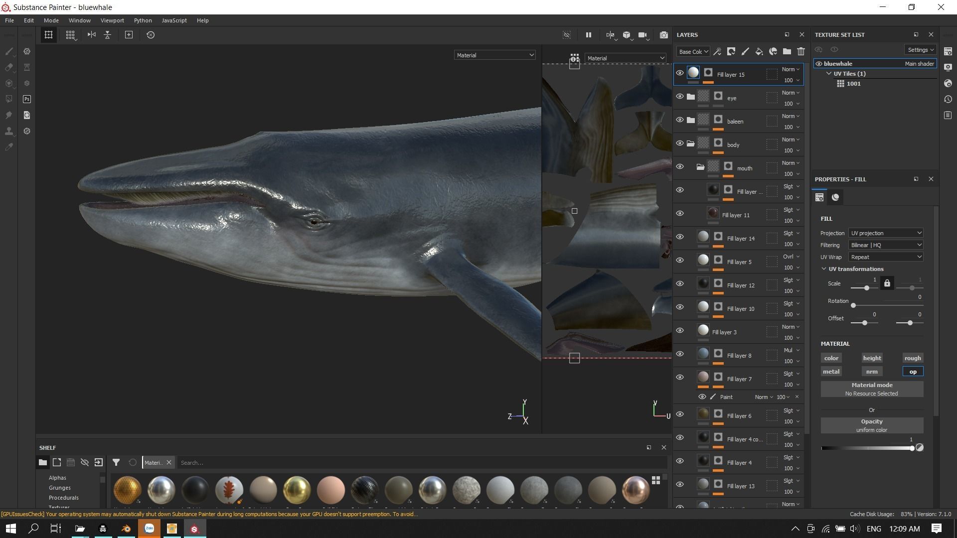 Blue whale Low-poly 3D model_24