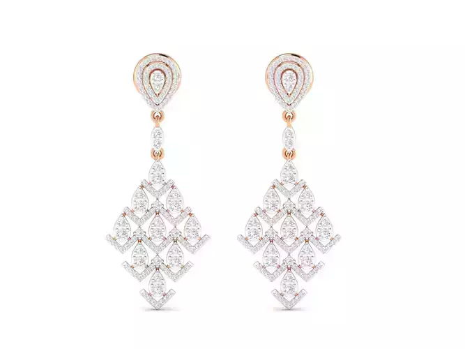 Women Earrings 3dm stl render detail 