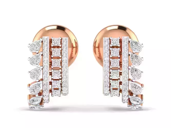 Women Earrings 3dm stl render detail 