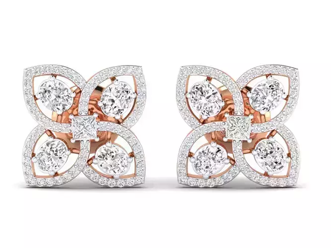 Women Earrings 3dm stl render detail 