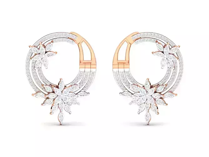 Women Earrings 3dm stl render detail 