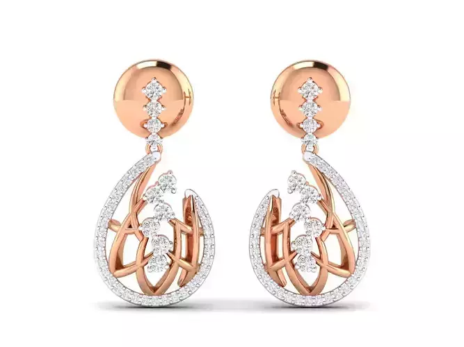 Women Earrings 3dm stl render detail 