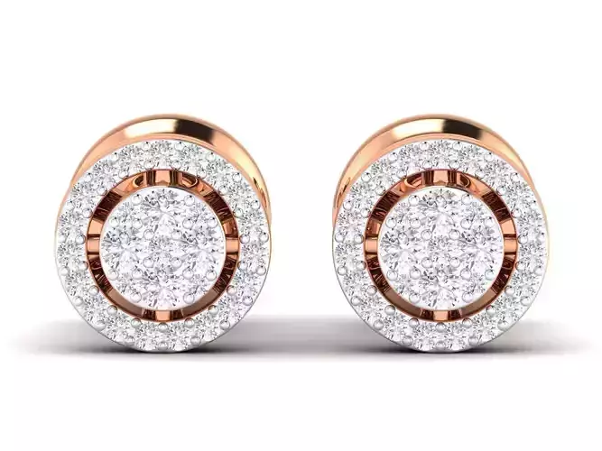 Women Round Earrings 3dm stl render detail 