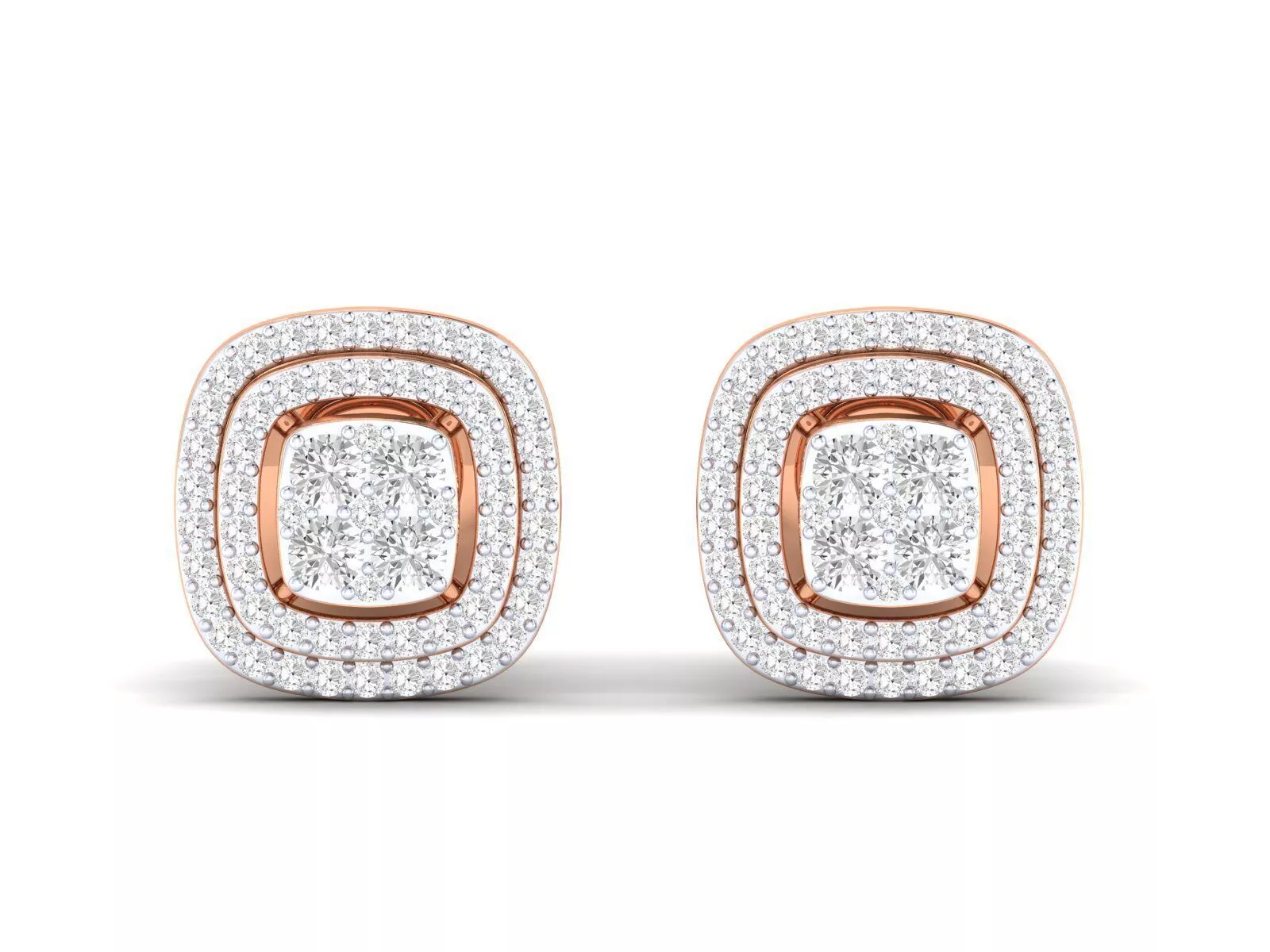 Women Square Earrings 3dm stl render detail 3D print model