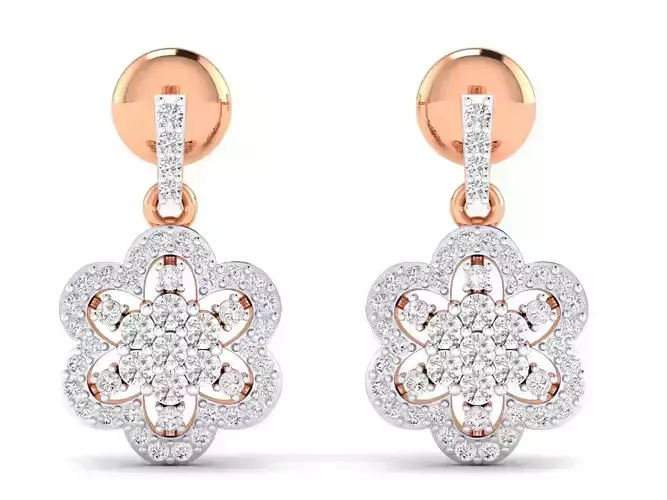 Women Earrings 3dm stl render detail 