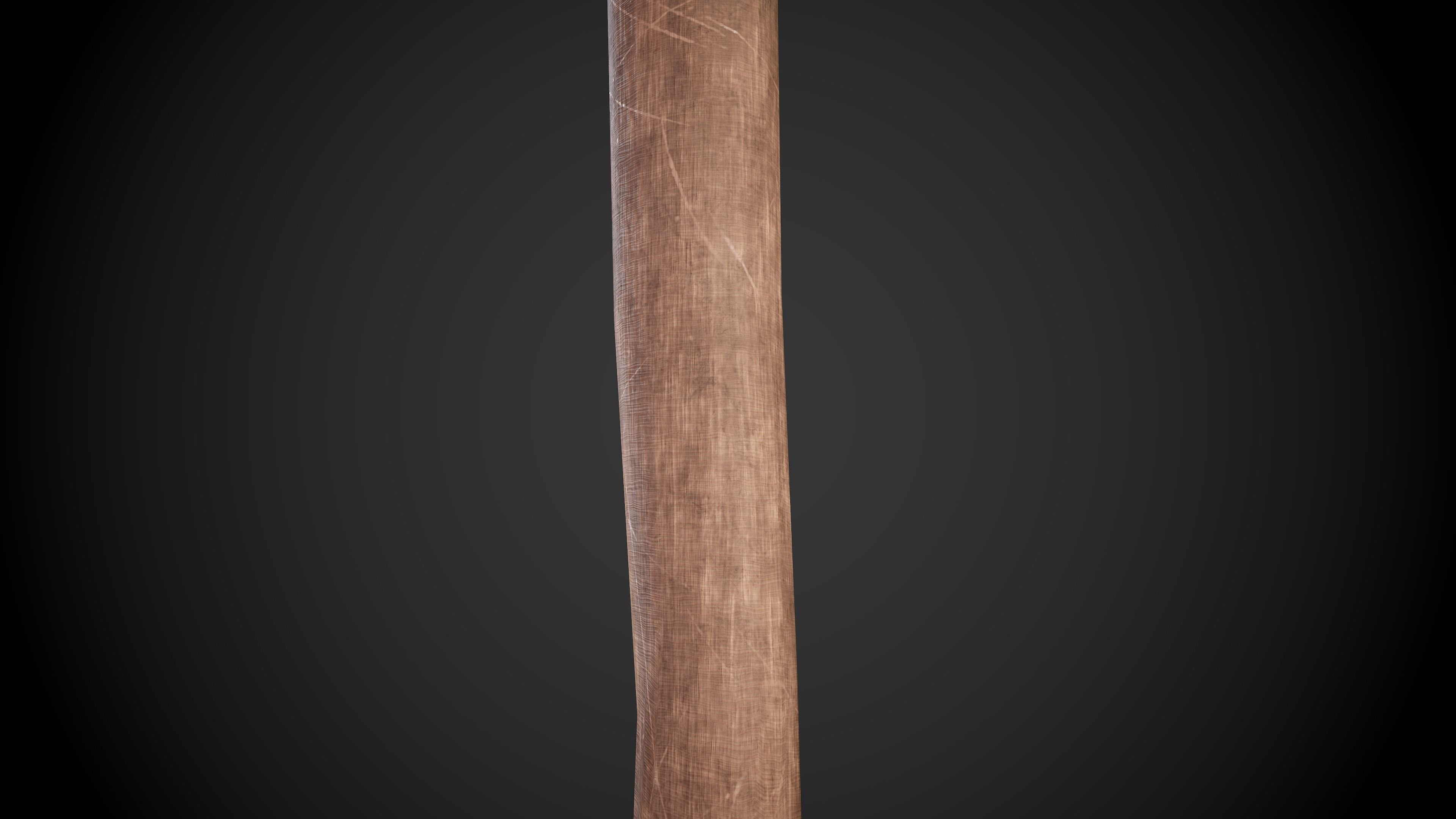 Primitive stone axe Low-poly 3D model_10