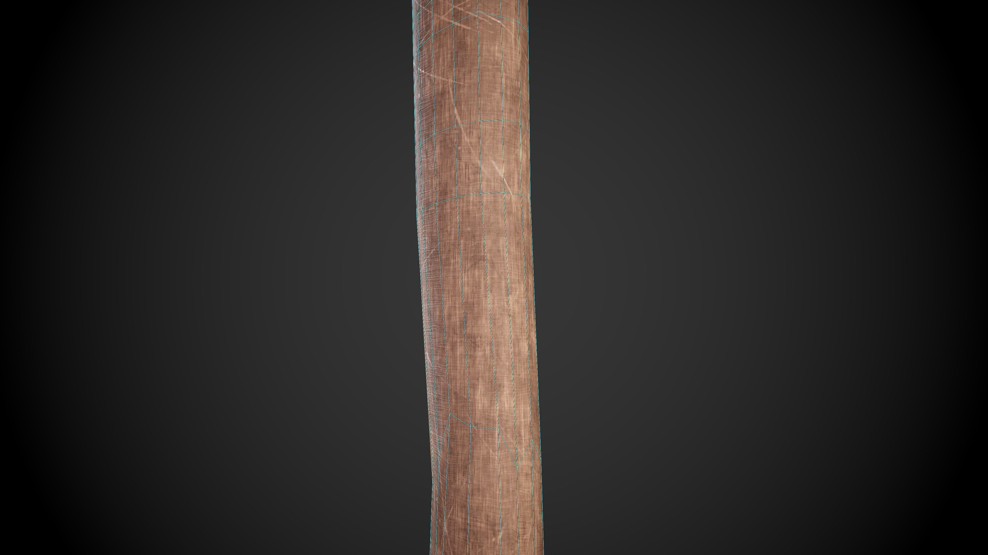 Primitive stone axe Low-poly 3D model_11