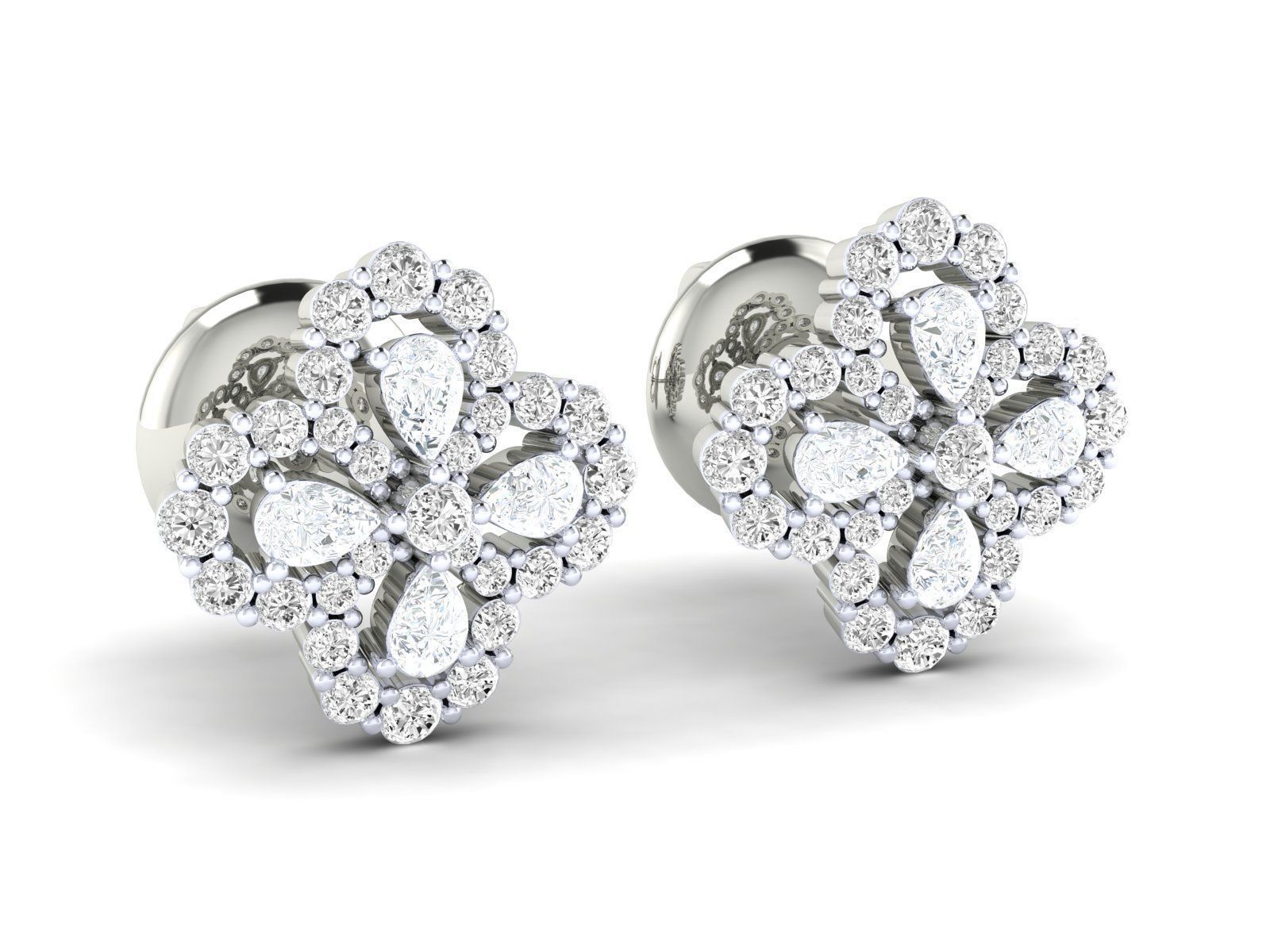 Women Earrings 3dm stl render detail  3D print model_6