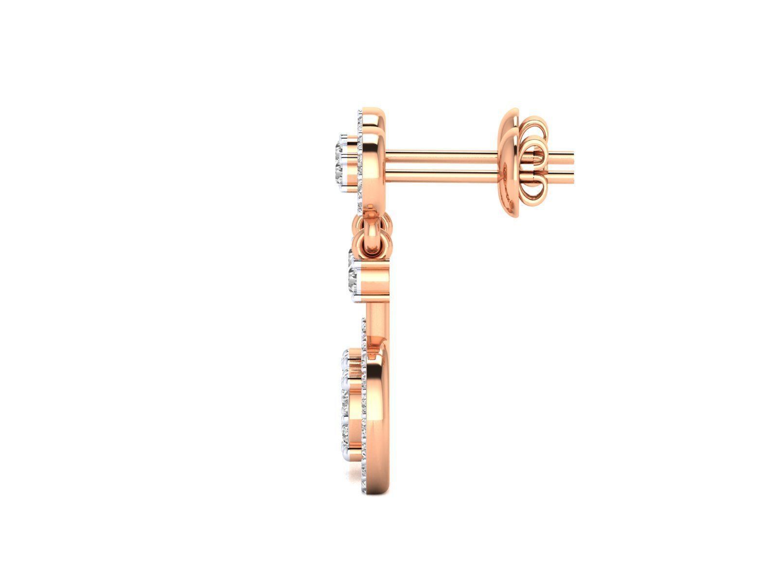 Women Earrings 3dm stl render detail  3D print model_4