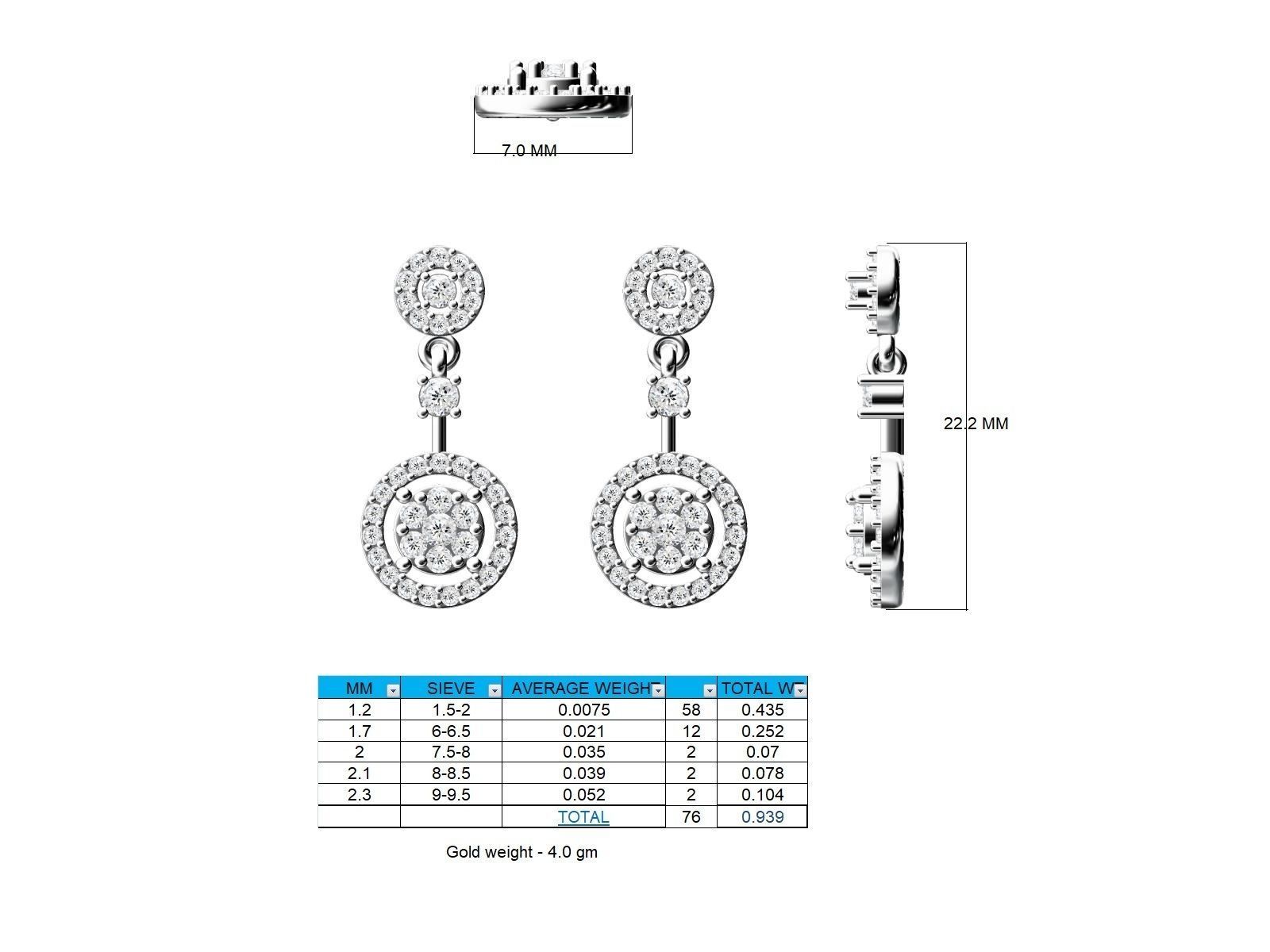 Women Earrings 3dm stl render detail  3D print model_18