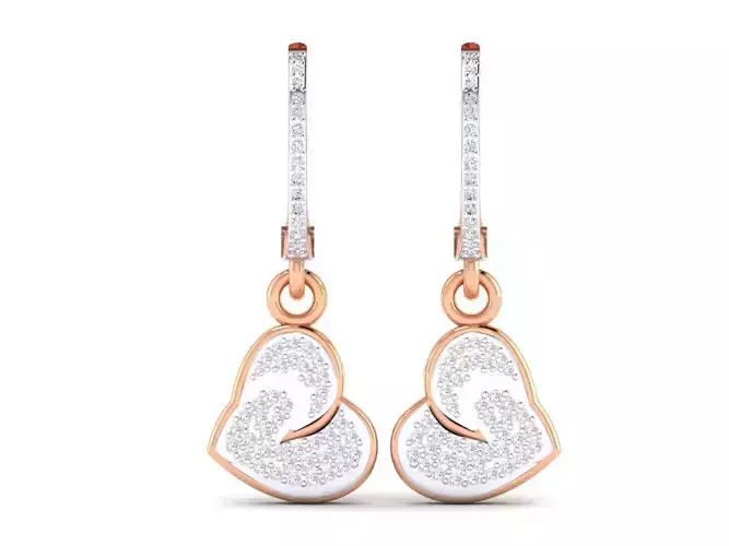 Women Earrings 3dm stl render detail 