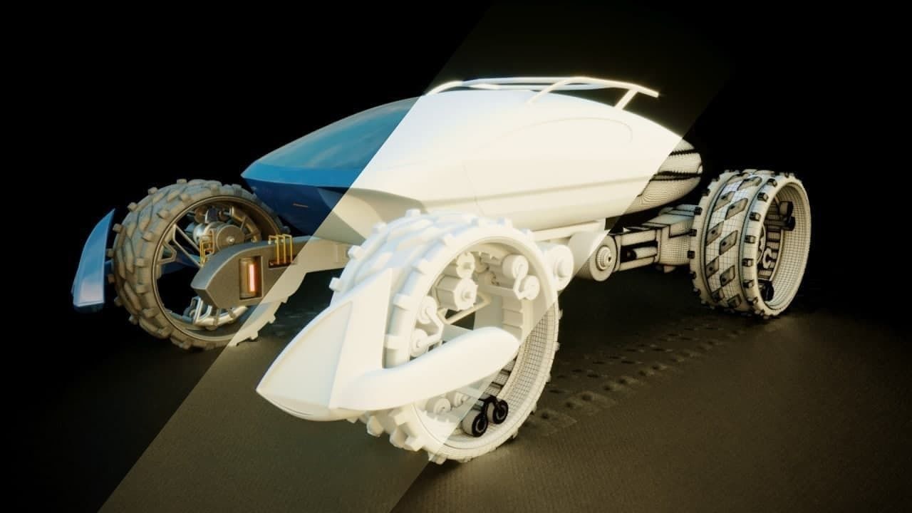 Mars explorer car 3D model_3
