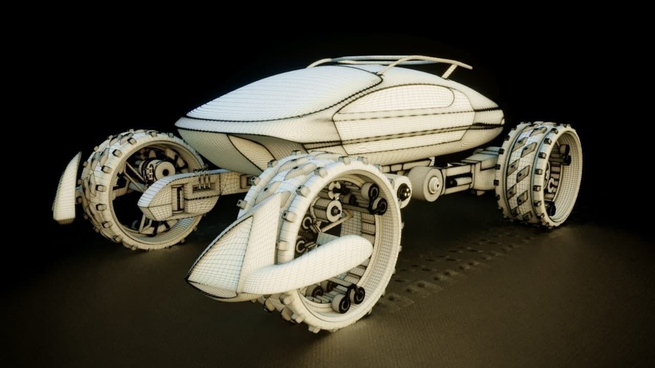 Mars explorer car 3D model_4