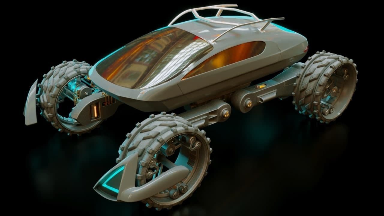 Mars explorer car 3D model_7