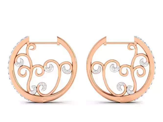 Women Earrings 3dm stl render detail 