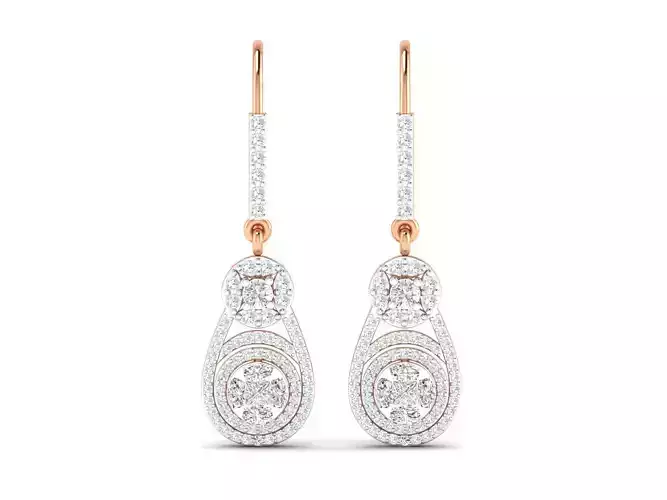 Women Earrings 3dm stl render detail 