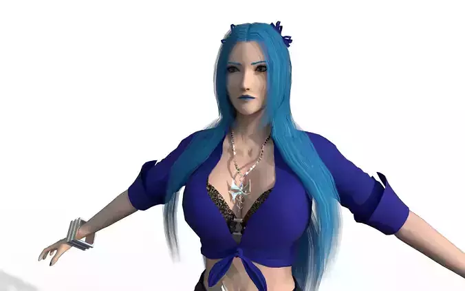 Enchantress girl with hair and dress