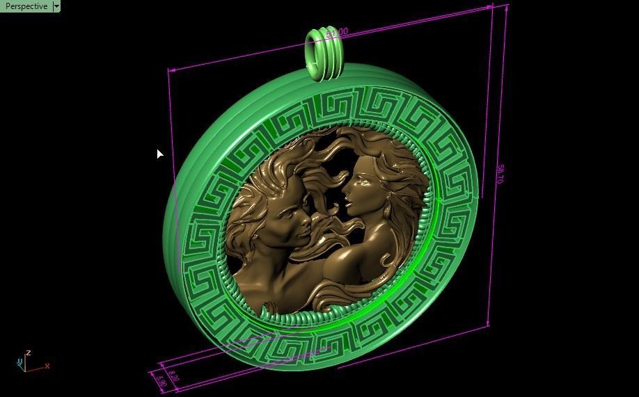 women pendant - Gemini  orginal design 3D print model_12
