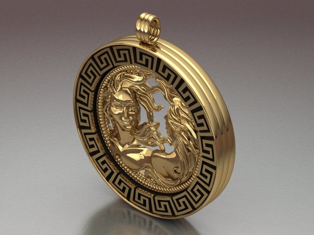 women pendant - Gemini  orginal design 3D print model_7