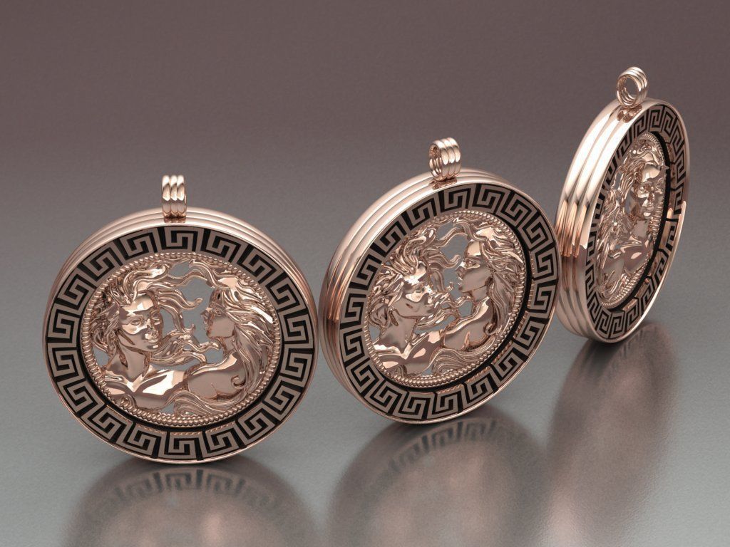 women pendant - Gemini  orginal design 3D print model_10