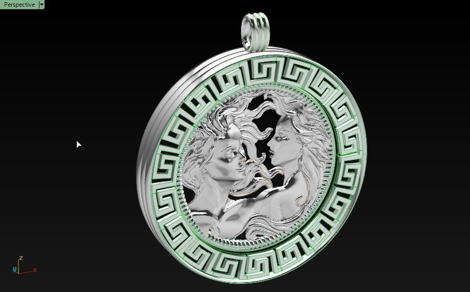 women pendant - Gemini  orginal design 3D print model_20