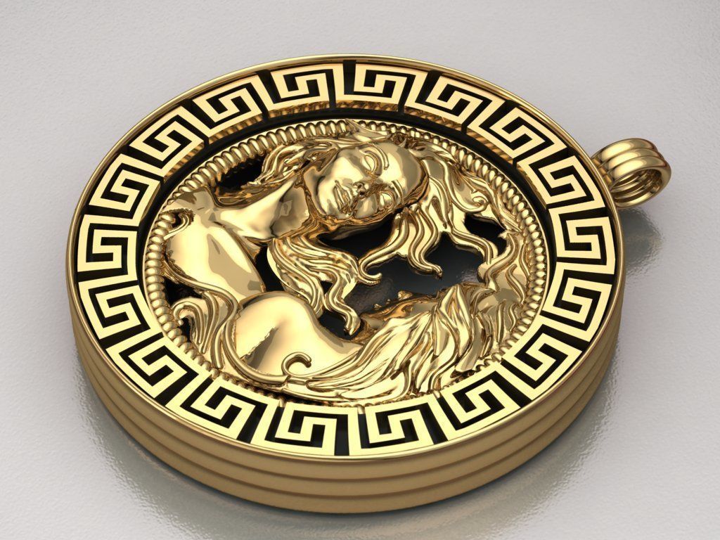 women pendant - Gemini  orginal design 3D print model_2