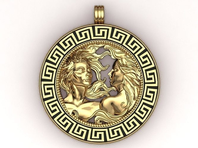 women pendant - Gemini  orginal design 3D print model