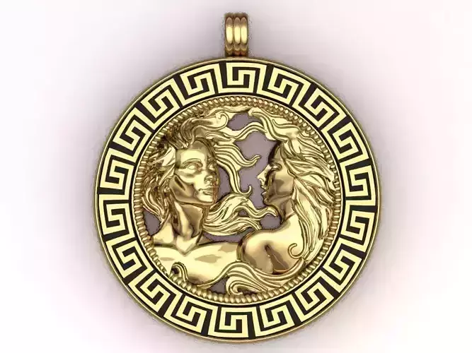 women pendant - Gemini  orginal design 3D print model