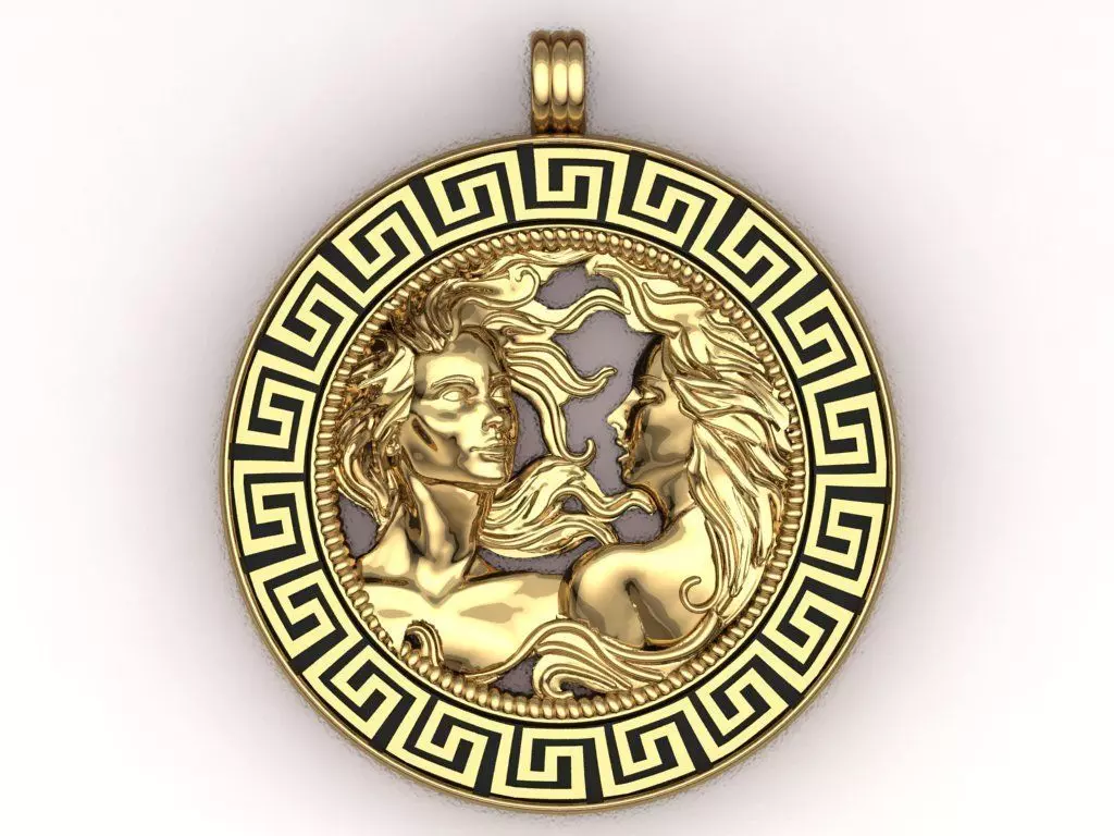 women pendant - Gemini  orginal design 3D print model_0
