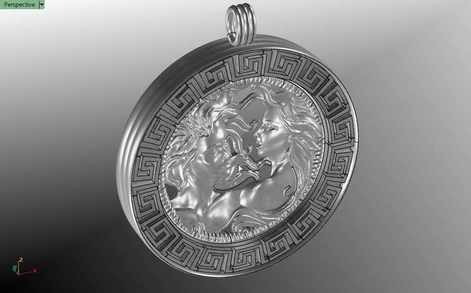 women pendant - Gemini  orginal design 3D print model_23