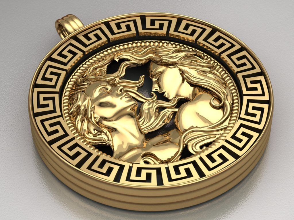 women pendant - Gemini  orginal design 3D print model_1