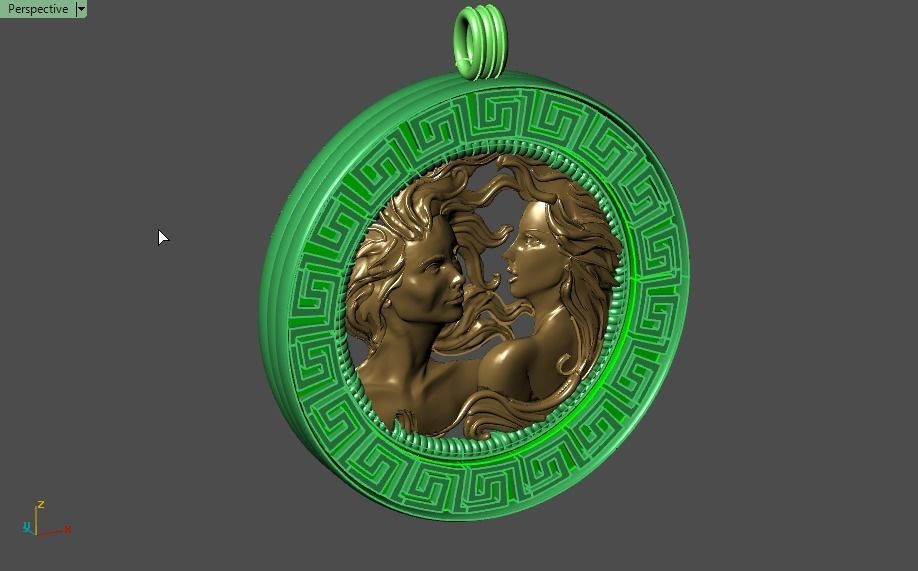 women pendant - Gemini  orginal design 3D print model_17