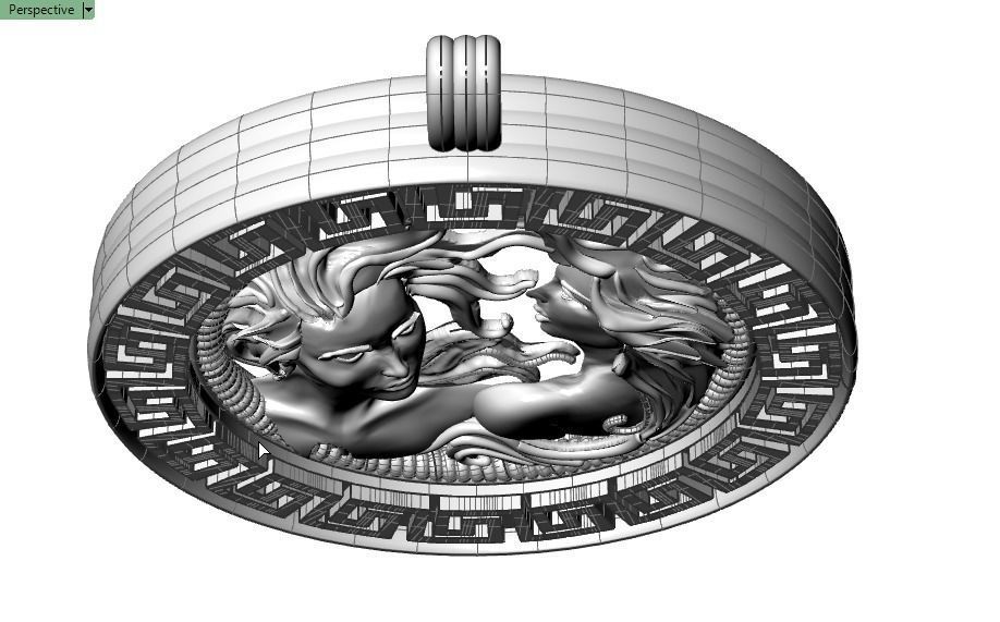 women pendant - Gemini  orginal design 3D print model_22