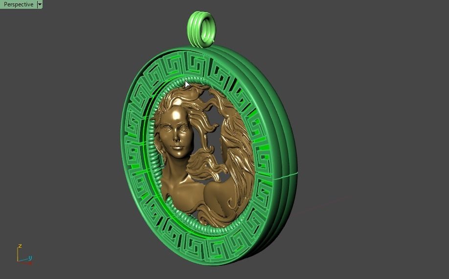 women pendant - Gemini  orginal design 3D print model_19