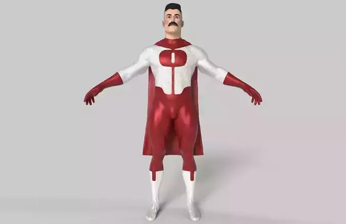 OMNIMAN superhero with mustache