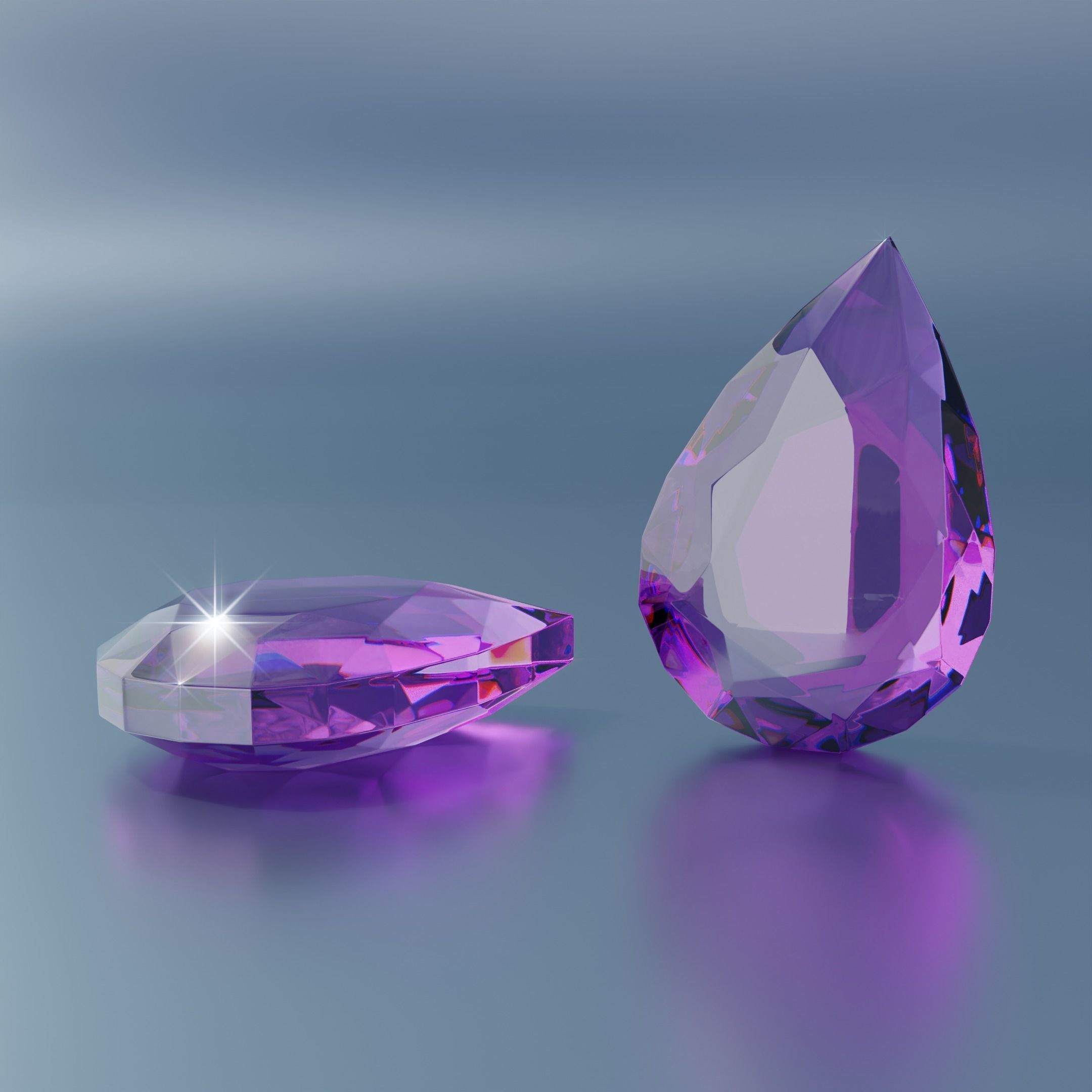 Gem stones Low-poly 3D model_16