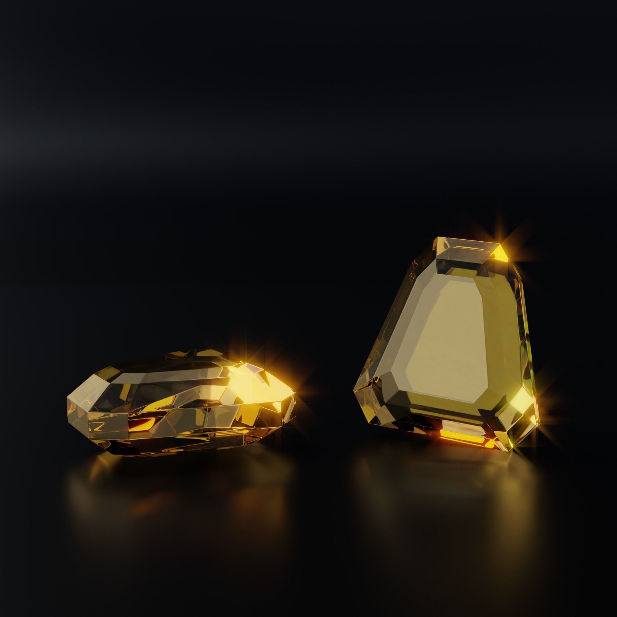 Gem stones Low-poly 3D model_9