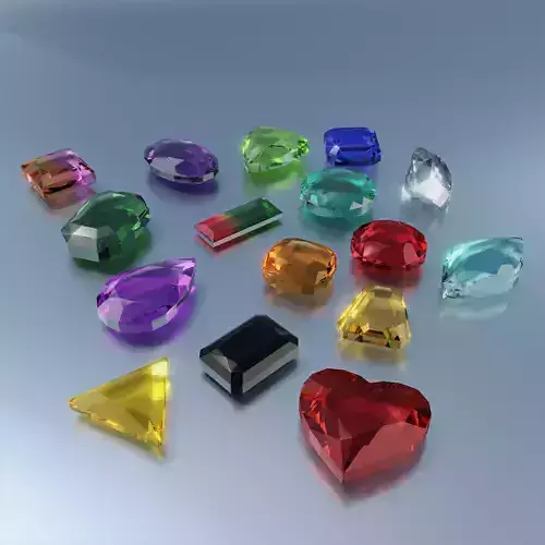Gem stones Low-poly 3D model