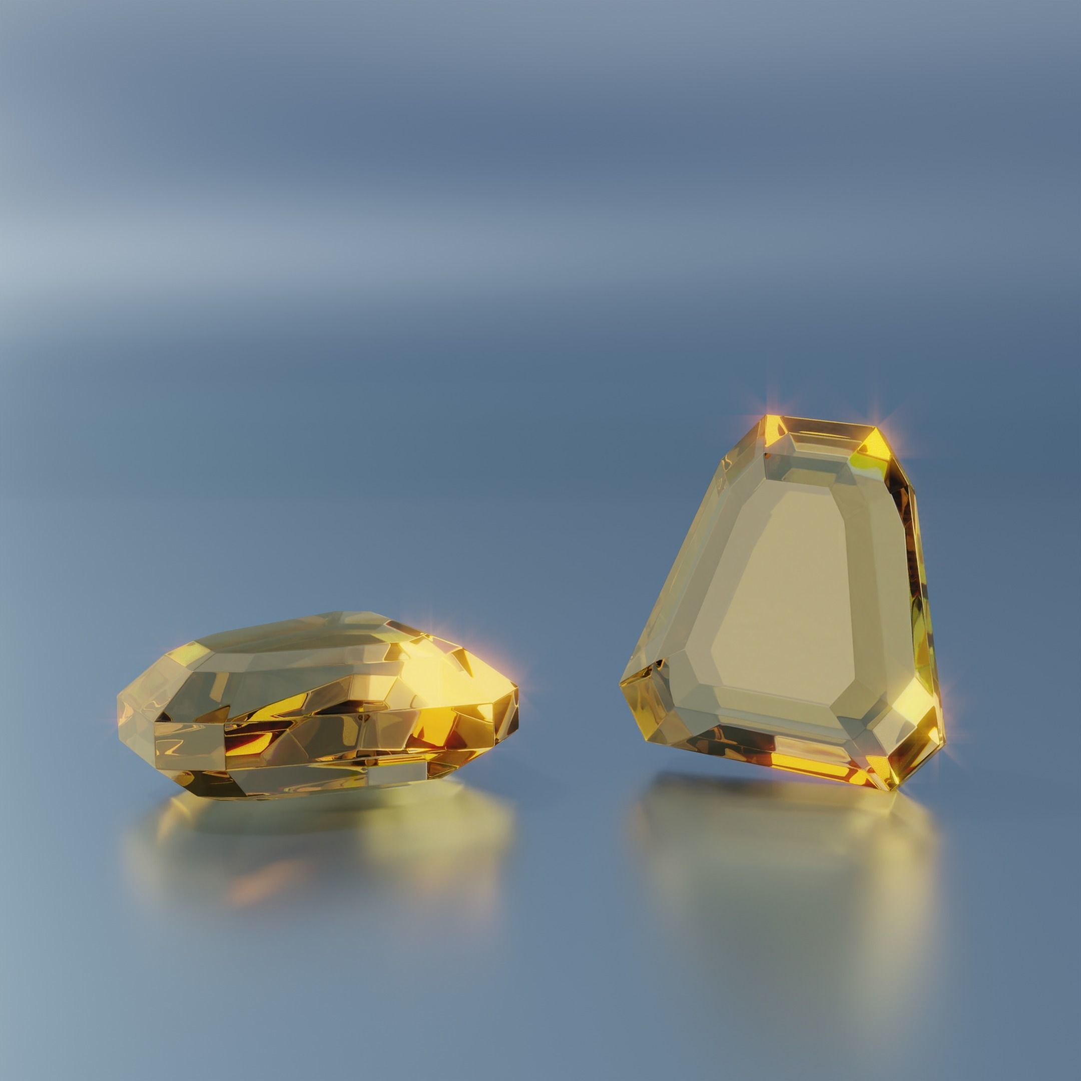 Gem stones Low-poly 3D model_10