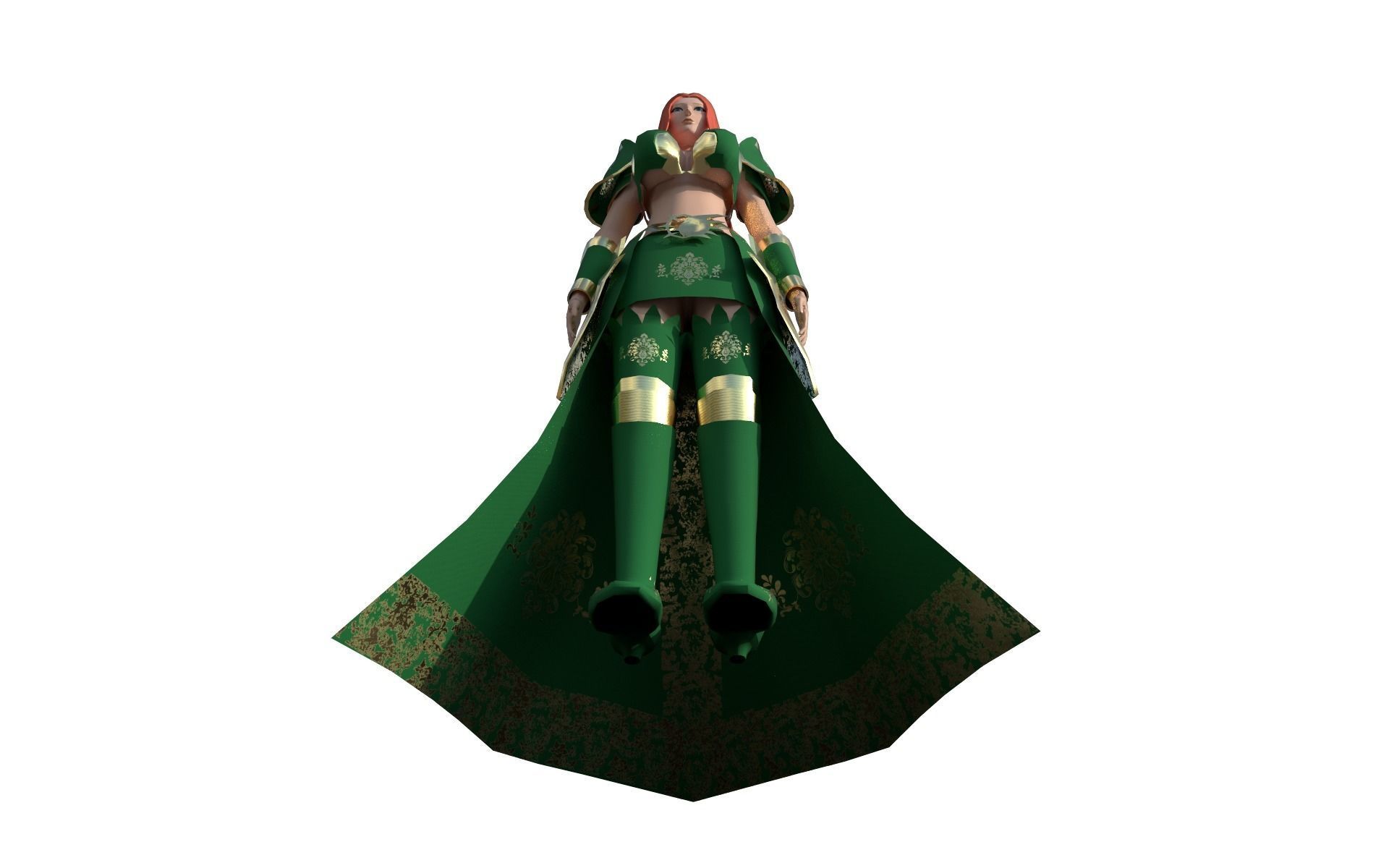 Anna strong Low-poly 3D model_10