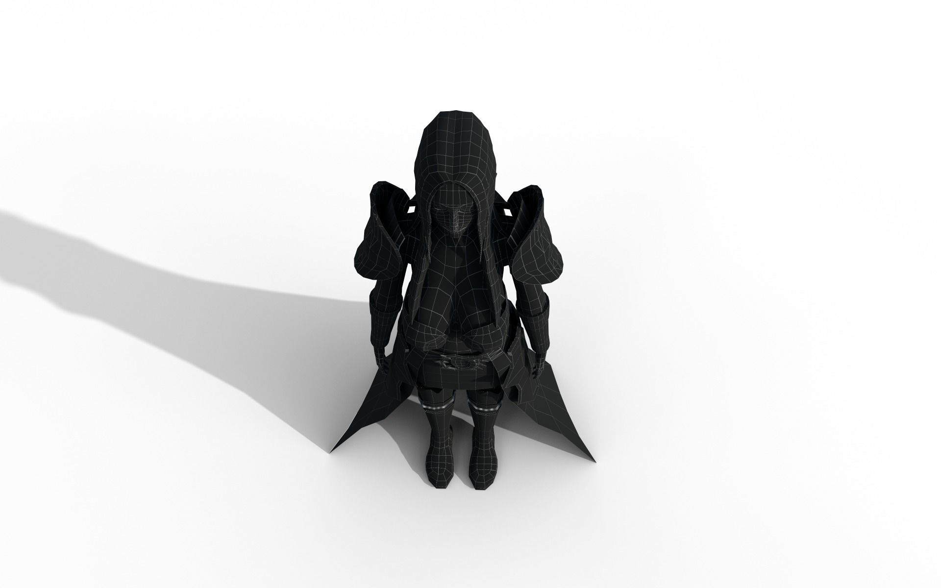 Anna strong Low-poly 3D model_35