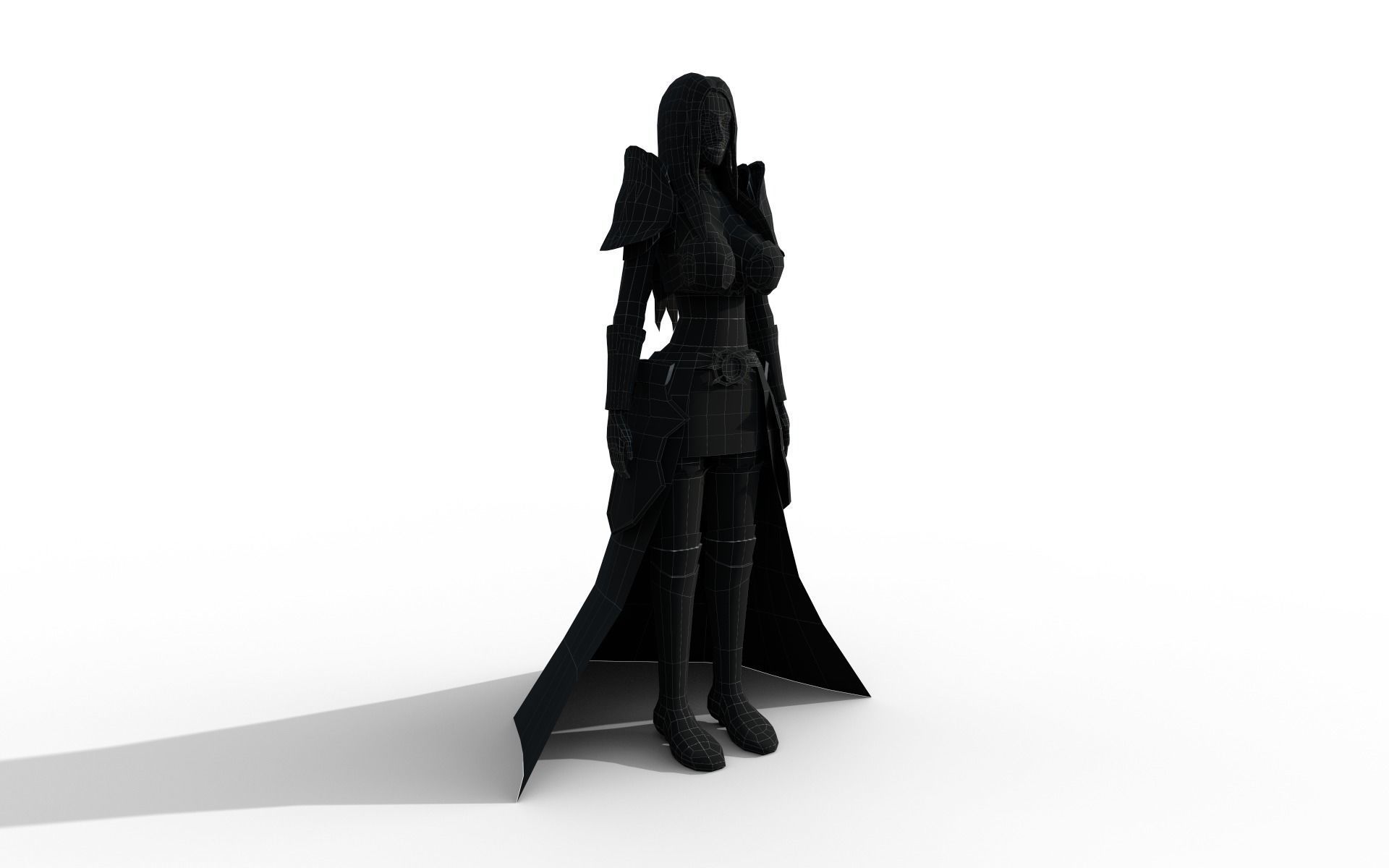 Anna strong Low-poly 3D model_32