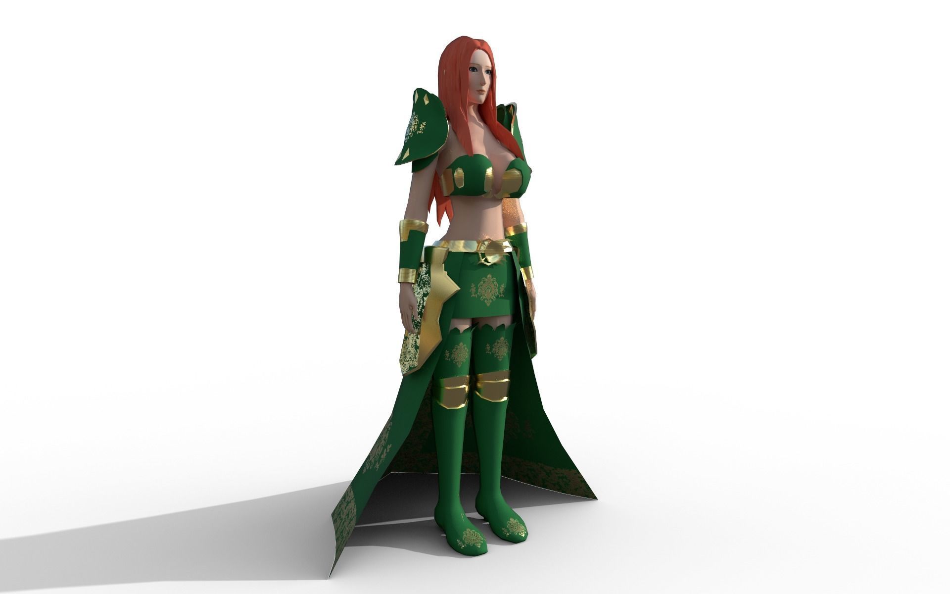 Anna strong Low-poly 3D model_3