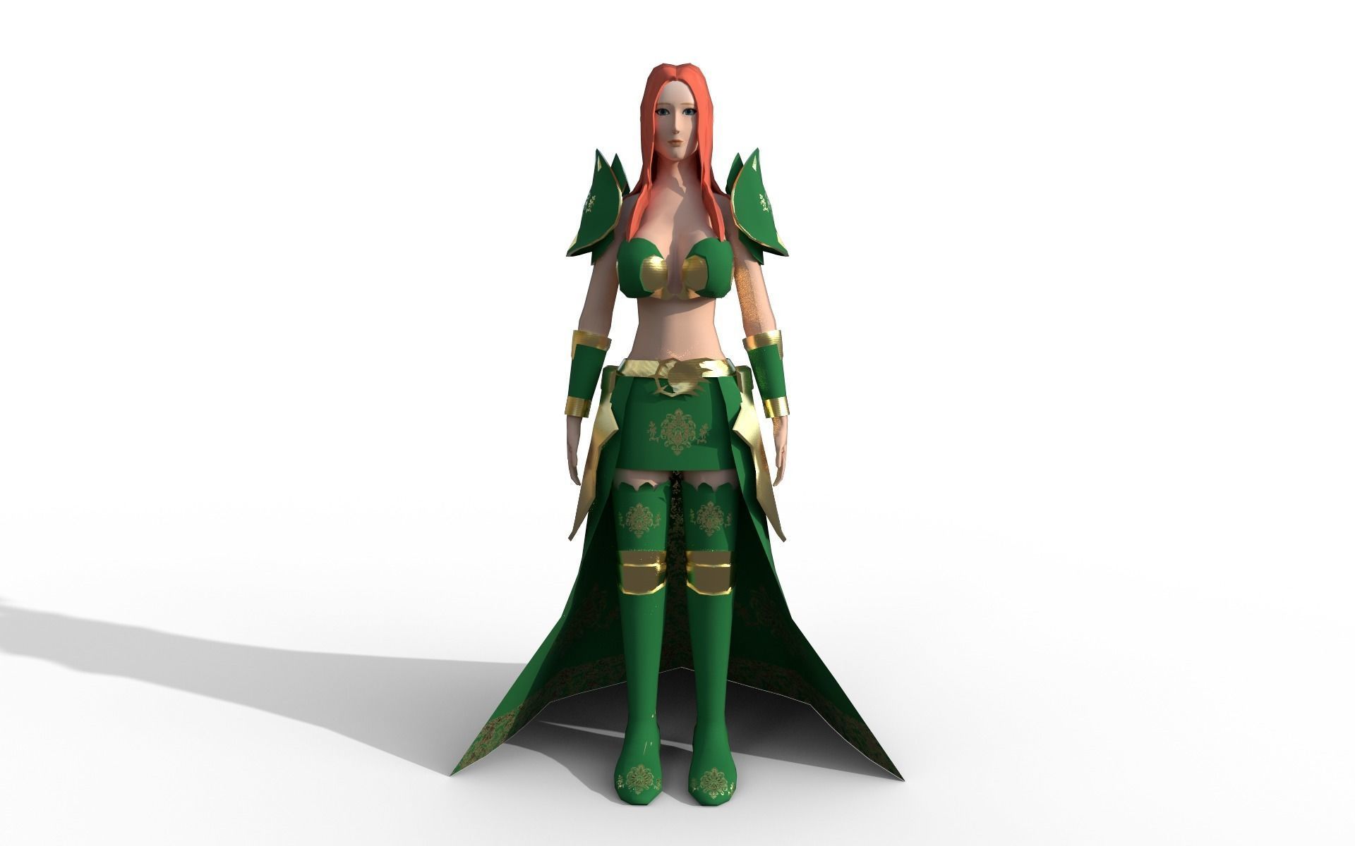 Anna strong Low-poly 3D model_2