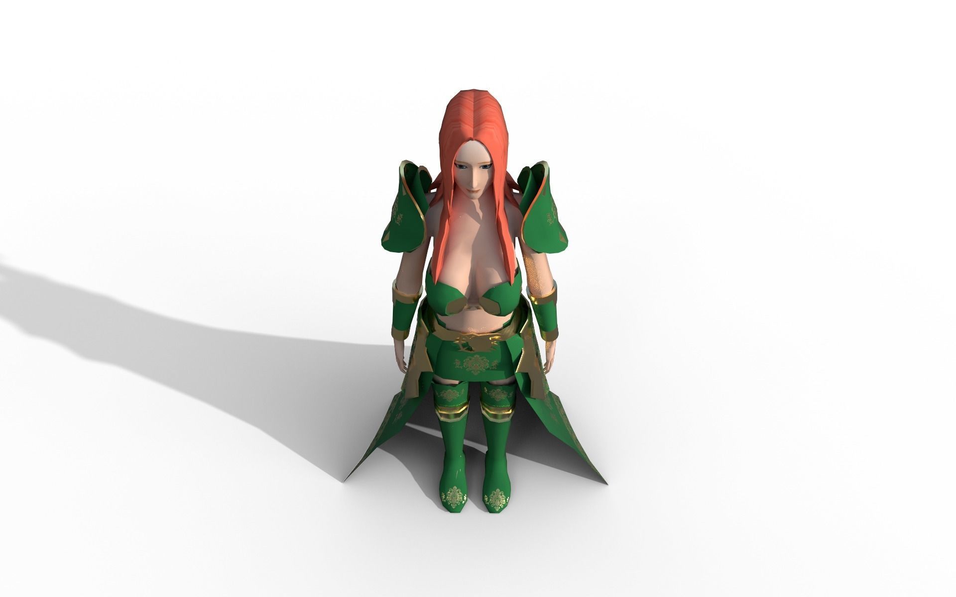 Anna strong Low-poly 3D model_9
