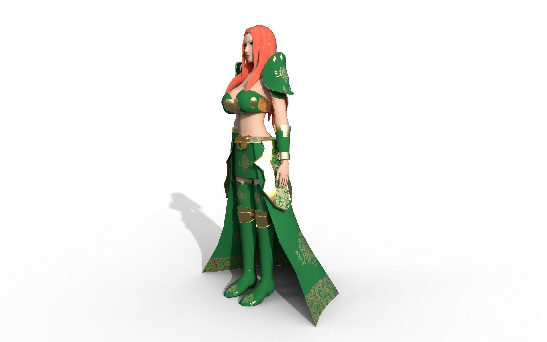 Anna strong Low-poly 3D model_1