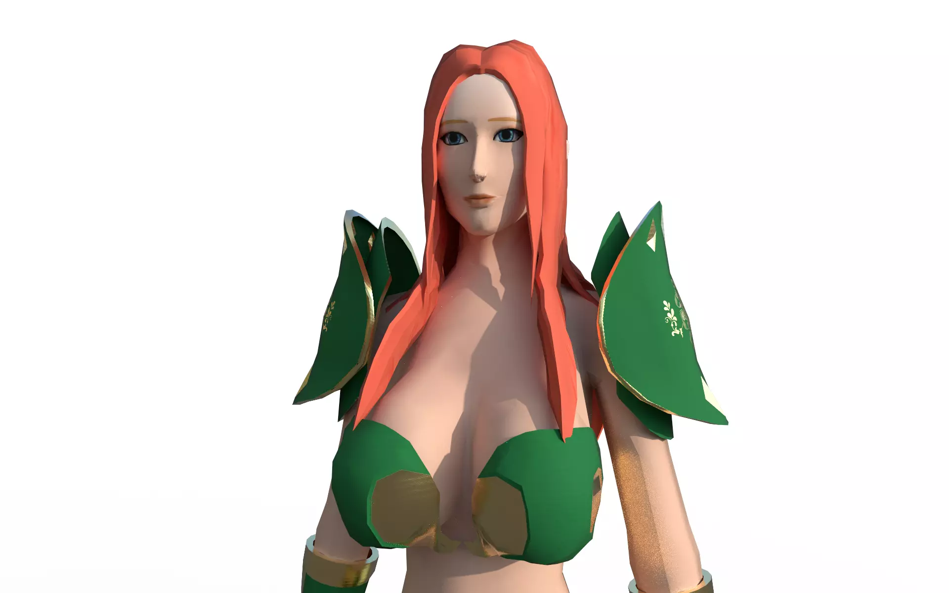 Anna strong Low-poly 3D model_0